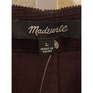 New Women's Madewell‎ Waffle-Knit Relaxed V-Neck Top Sz L thumbnail 6