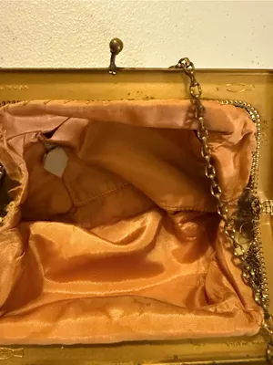 Vintage Whiting & Davis Metallic Gold Mesh Evening Bag Clutch Coin Purse USA thumbnail 5