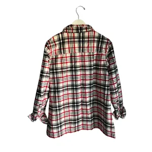 L.L. Bean Red White Blue Americana Plaid Quarterzip Pullover size Large Campcore thumbnail 2