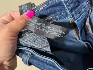 Zara marine wide jeans feature a dark indigo wash and a raw, cropped hem SZ6 EUC thumbnail 9
