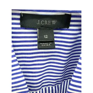 J.Crew Womens Blue White Striped Split Neck Bell‎ Sleeve Cotton Blouse Top 12 thumbnail 3
