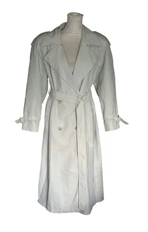 London Fog Trench Coat Women 10P Ivory Vintage Classic Minimalist Chic Academia thumbnail 1