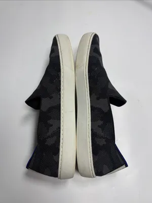 Rothy's The Original Slip On Sneakers Shoes Gray Black Camo S-601 Sz 10.5 thumbnail 5