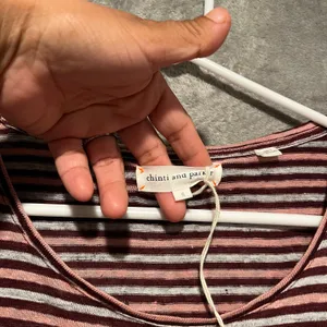 Chinti and Parker Striped 100% Linen Dress Sz Small Pink‎ Gray Maroon thumbnail 5