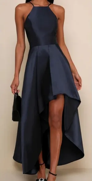 Lulus Broadway Show Navy Blue High-Low Evening Gown Size Large NWOT‎ thumbnail 1