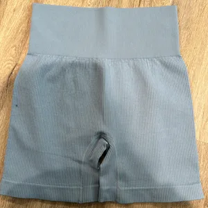 NWT OQQ ribbed yoga shorts -seamless high waisted athletic leggings -small thumbnail 2