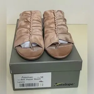 NIB Antelope Suede Toe-Post Heeled Sandals - Lalana size 38 thumbnail 6
