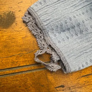 Out from under Blue Ribbed Lace Trim Cropped Long Sleeve Top Women's‎ XS thumbnail 2