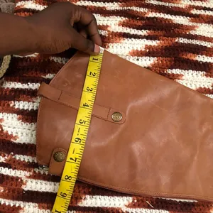 Sam Edelman Brown Cognac Leather Tall Knee High Penny Wide Calf Riding Equestrian Boots Size 6M #western #boho #indie Measurements in pics thumbnail 7