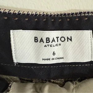 Aritzia Babaton Navy and Brown Houndstooth and Cream Trousers thumbnail 2