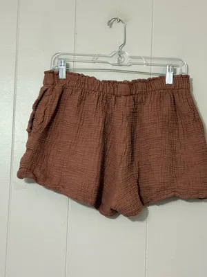 Cozy Earth Brown Double Gauze Lounge Shorts Women’s Size M Cotton Modal Pockets thumbnail 7