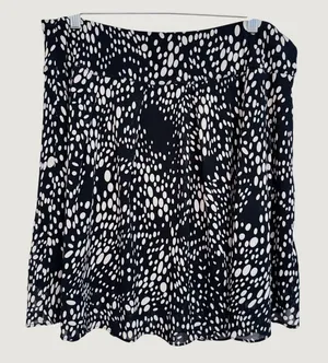 255 | Relativity Polka Dot Mesh Mini Skirt Black White Women XL‎ thumbnail 1