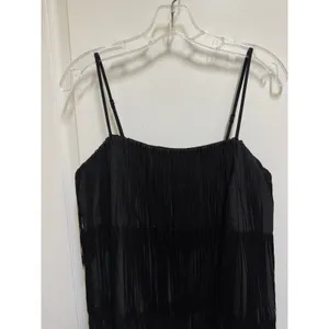 A New Day Black Fringe Tassel Mini Cocktail Party Dress Small S NEW Flapper thumbnail 4