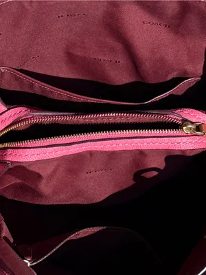 Coach 1016 Dalton 31 Wine Multi Colorblock Pebble Leather Shoulder Bag thumbnail 8