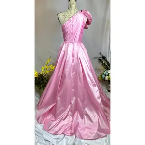 Mac Duggal One Shoulder Large Bow Pleated Gown Ice Pink 2 thumbnail 12