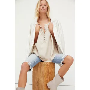 Free People Summer Love Top in Dust Storm thumbnail 6