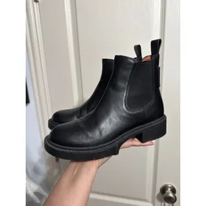Coach Lyden Black Leather Booties Lug Sole Chelsea Ankle Boot Minimalist Utility thumbnail 5
