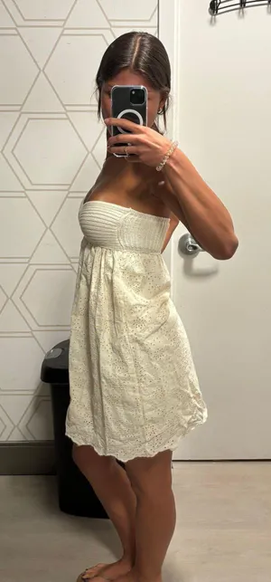 ZARA NWOT White Strapless Dress thumbnail 2