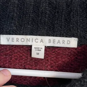 Veronica Beard Magda Stripe Alpaca Merino Wool Sweater Preppy Quiet Luxury M thumbnail 3