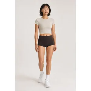 Lululemon Swiftly‎ Tech Cropped Short Sleeve 2.0 Mojave Tan Size 4 thumbnail 3