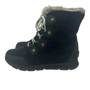 Sorel Explorer Joan Suede Boots Lace-Up Waterproof Weather‎ Black Size US 9.5 thumbnail 11