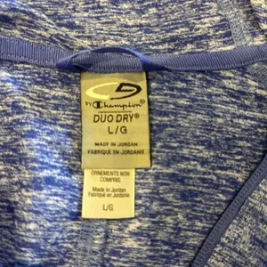 CG by Champion Duo Dry Purple Chambray Zip Up Hoodie, Size L thumbnail 6