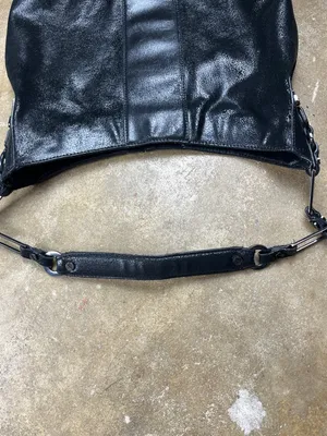 Tory Burch Cracked Leather Hobo Shoulder Bag with Gunmetal Hardware thumbnail 5