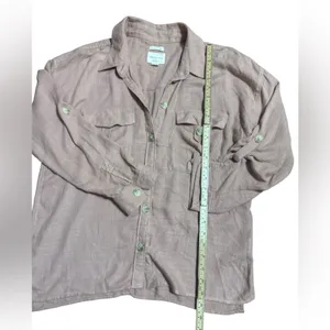 American Eagle Pink Terracotta Button Down Long Sleeve‎ Shirt Women’s Sz M Y2K thumbnail 7