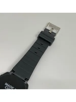 Vintage digital women’s watch black tone 27mm quartz black plastic band running thumbnail 6