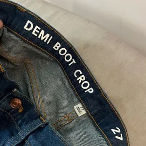 J. Crew Blue Whiskered Cutoff Hem 9 Inch Billie Demi Boot Crop Jeans Size 27 thumbnail 9
