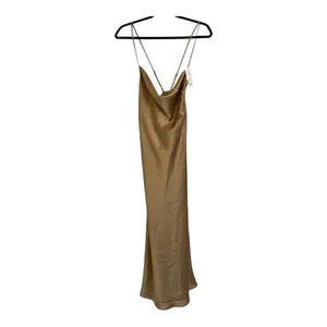 NWT-Show Me Your Mumu Verona Cowl Dress in True Gold Luxe satin, Size Large thumbnail 7