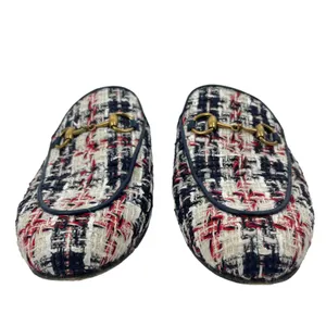 Gucci Princetown Tweed Mules Horsebit Gardenia Ink Blue Size 36.5 thumbnail 6