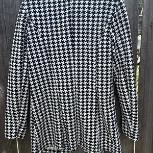 SHEIN Houndstooth Lapel Collar Single-Button Blazer Casual Chic Jacket, XS thumbnail 9