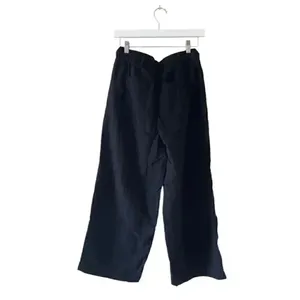 Old Navy Black Y2K Drawstring High Waisted Textured Soft Wide Leg Cozy Pants S thumbnail 4