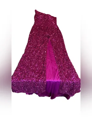 Sherri Hill Pink Sequin Maxi Dress W/Dramatic Side Slit Dress (6) thumbnail 9