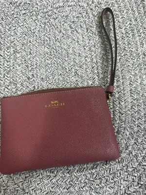 Coach Pebbled‎ Leather Wristlet - Mauve Pink thumbnail 2