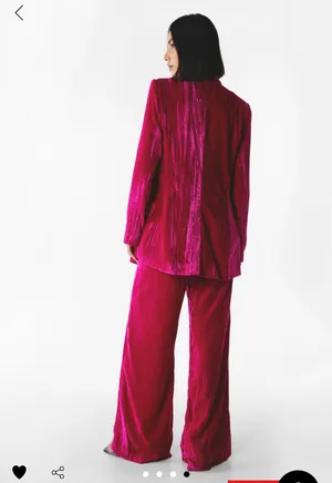 Nasty Gal Pink Velvet Suit Set thumbnail 3