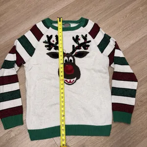 Ugly Christmas Sweater XXL 3D Knit Rudolph Red Nose Reindeer Embroidered thumbnail 4