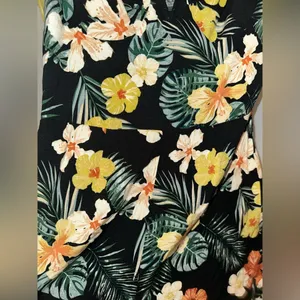 Wild Fable Tropical Floral Bustier Romper Black Hawaiian Vacation‎ thumbnail 6