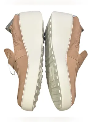 FLY LONDON Duli Platform Wedge Loafers Shoes Tan Beige Silver 40 thumbnail 2