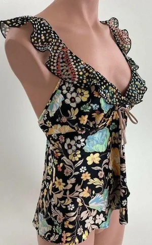 Victoria's Secret Fairy Floral Ruffle Top Size XS thumbnail 1