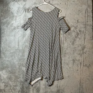 Adrianna Papell‎ Sz Small Cold Shoulder Black White Geometric thumbnail 4