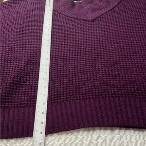 ZENANA Women's Medium Purple Waffle Knit‎ Oversized Cowl Neck Sweater thumbnail 6