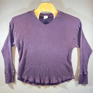 645‎ | OFFLINE by Aerie Purple Waffle Knit Relaxed Long Sleeve Top Womens Small thumbnail 1