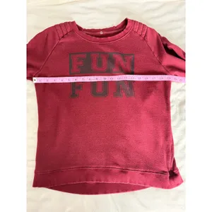 Sunrise E Company SRL Burgundy FUN FUN Graphic Sweatshirt Moto Shoulder Large thumbnail 7