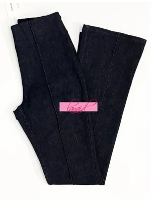 Spanx EveryWear Zero Waistband Micro Flare Jeans Raw Indigo High-Rise Seamed XS thumbnail 7