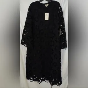 NWT Tuckernuck Hutton Midi Dress Noir Eyelet Lace Black Cocktail Dress S thumbnail 5