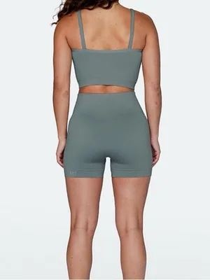 SET active Sculptflex High-Waist Seamless Biker Green Shorts Sz XS thumbnail 2