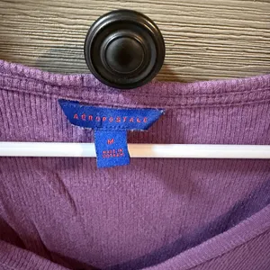 Aeropostale Lavender Long Sleeve V-Neck Top thumbnail 2