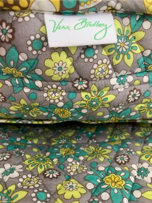 Vera Bradley Paisley Quilted Cotton Mini Backpack Green Blue‎ Floral Travel Bag thumbnail 4